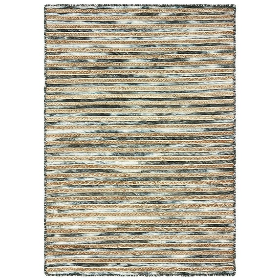 Ox Bay Topanga Gray 5 Feet x 7 Feet 9 Inches Striped Braided Rectangle Area Rug