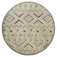 thumbnail image 1 of Ox Bay Talia 6' Round Gray/Cream Diamond Striped Wool Indoor Area Rug, 1 of 9