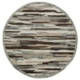thumbnail image 1 of Ox Bay Talia 4' Round Gray/Brown Camo Stripe Wool Indoor Area Rug, 1 of 7