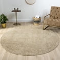 thumbnail image 1 of Harlow Hill Villa 6' Round Beige/Gold Floral Performance Indoor Area Rug, 1 of 7