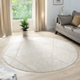 thumbnail image 1 of Harlow Hill Villa 6' Round Cream Abstract Performance Indoor Area Rug, 1 of 7