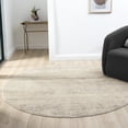 thumbnail image 1 of Harlow Hill Villa 6' Round Ivory/Silver Abstract Performance Indoor Area Rug, 1 of 6