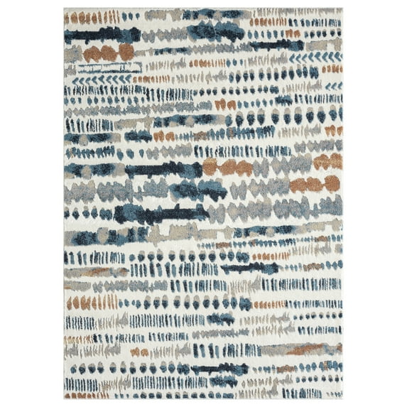 Ox Bay Wesley 2' x 3', Blue/Gray Abstract Washable Indoor Area Rug by Evette Rios