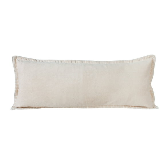 Ox Bay Wilma 14" x 36" Frappe Beige Stitch Bordered Cotton Adult Decorative Throw Pillow Cover