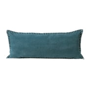 Ox Bay Wilma 14" x 36" Emerald Green Stitch Bordered Cotton Adult Decorative Throw Pillow