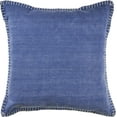 thumbnail image 1 of Ox Bay Wilma 24" x 24" Twilight Blue Stitch Bordered Cotton Adult Decorative Throw Pillow, 1 of 5
