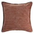 thumbnail image 1 of Ox Bay Wilma 24" x 24" Potters Clay Brown Stitch Bordered Cotton Adult Decorative Throw Pillow Cover, 1 of 8
