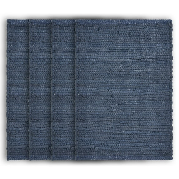 Ox Bay Zest Set of 4 Cotton Placemats, Indigo Solid
