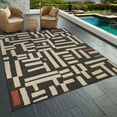 thumbnail image 1 of Ox Bay and Evette Rios Dora 5' x 7' Black Geometric Indoor/Outdoor Area Rug, 1 of 7