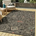 thumbnail image 1 of Ox Bay and Evette Rios Dora 5' x 7' Black/Ivory Geometric Indoor/Outdoor Area Rug, 1 of 7