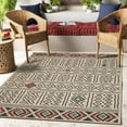 thumbnail image 1 of Ox Bay and Evette Rios Dora 5' x 7' Ivory/Black Diamond Indoor/Outdoor Area Rug, 1 of 6