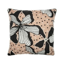 Ox Bay and Stacy Garcia 20" x 20" Beige/Black Floral Embellished Adult Decorative Feather Filled Pillow