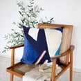 thumbnail image 1 of Ox Bay and Stacy Garcia 20" x 20" Blue/Ivory Abstract Embroidered Cotton Adult Decorative Throw Pillow Cover, 1 of 7