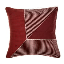 Ox Bay and Stacy Garcia 20" x 20" Red/White Embroidered Geometric Cotton Adult Decorative Throw Pillow Cover
