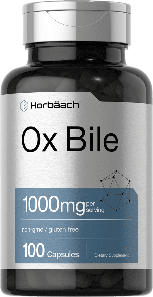 Ox Bile 1000mg | 100 Capsules | Digestive Enzymes Supplement | by Horbaach