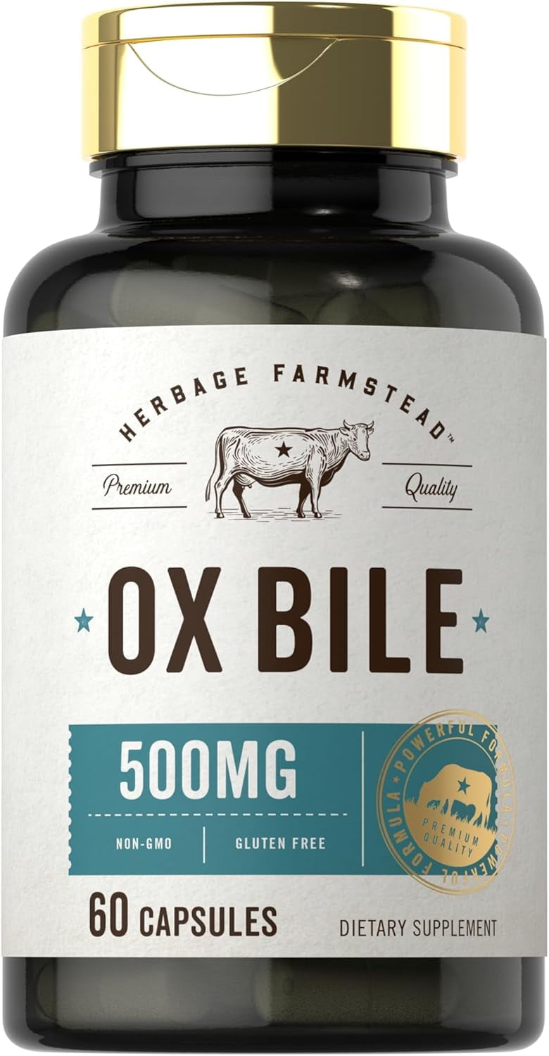 Customer reviews for Ox Bile Supplement 500mg | 60 Capsules | Non-GMO &  Gluten Free | by Herbage Farmstead | Walmart.com
