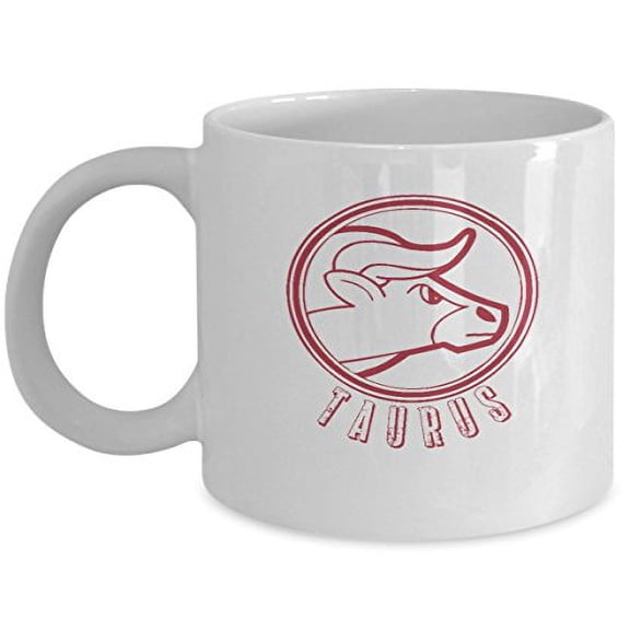 Taurus 11 oz Coffee Mug - Ox Horn White Ceramic Gift