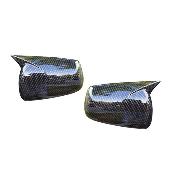 Furulu Pair Carbon Fiber Look Rear View Mirror Cover Cap For Mitsubishi Lancer 2008-12