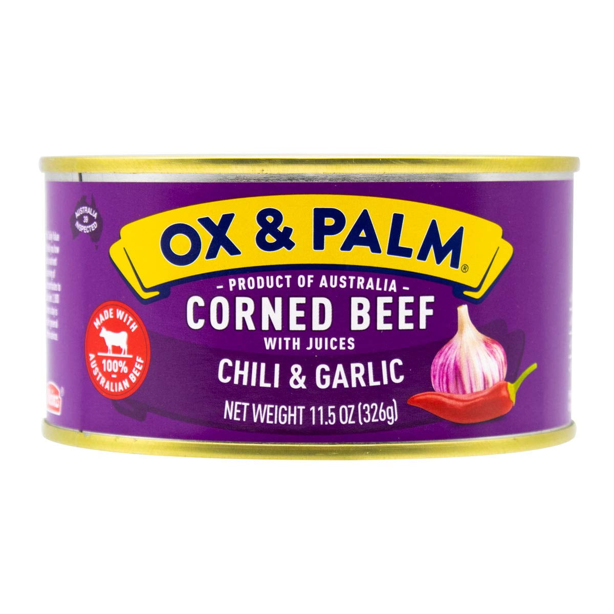 Ox & Palm Corned Beef Chili & Garlic Flavored, 11.5 Ounce (Pack of 12)