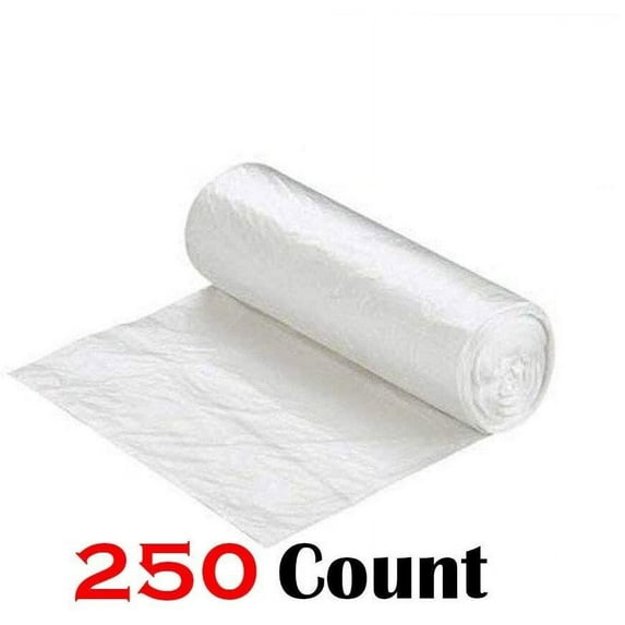 Ox Plastics 33-39 Gallon Trash Can Liner, High Density 33”x40”, 250 Bags/Rolls Per Case, Easy To Use and Store, For Bathroom, Kitchen, or Office Wastebaskets (16 Microns, Clear)