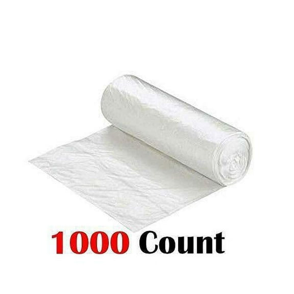 Ox Plastics 7-10 Gallon Trash Can Liner| High Density 24”x33” - 1000 Bags/Rolls Per Case, Easy To Use and Store, For Bathroom, Kitchen, or Office Wastebaskets| (8 Micron, Black)