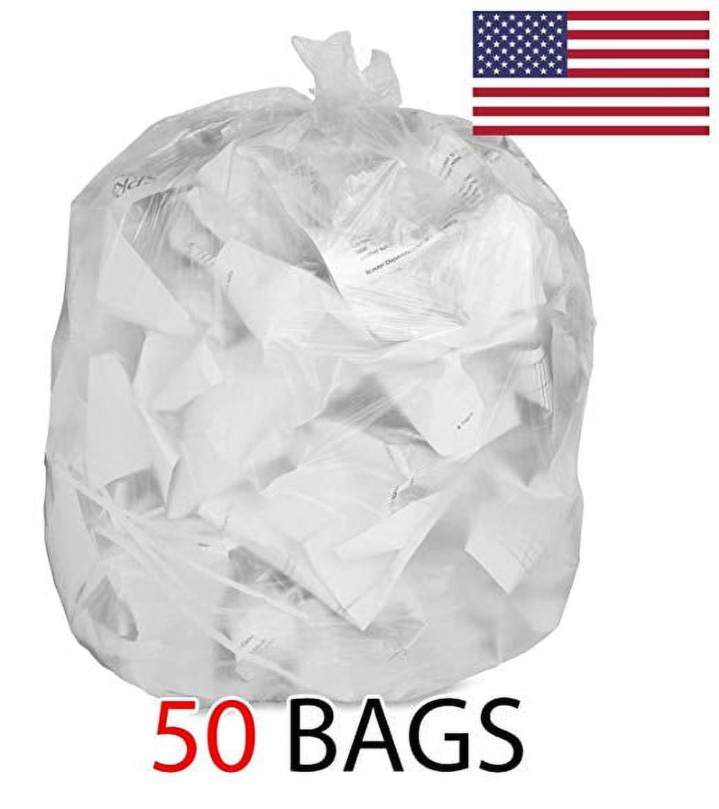 Ox Plastics Clear Can Liners Trash Bags - Large Transparent, Heavy-duty Recycling Garbage Bags - Perfect for Commercial Use for Anywhere - 55 Gallon & 1.5mil Thick Clear (50 Bags)