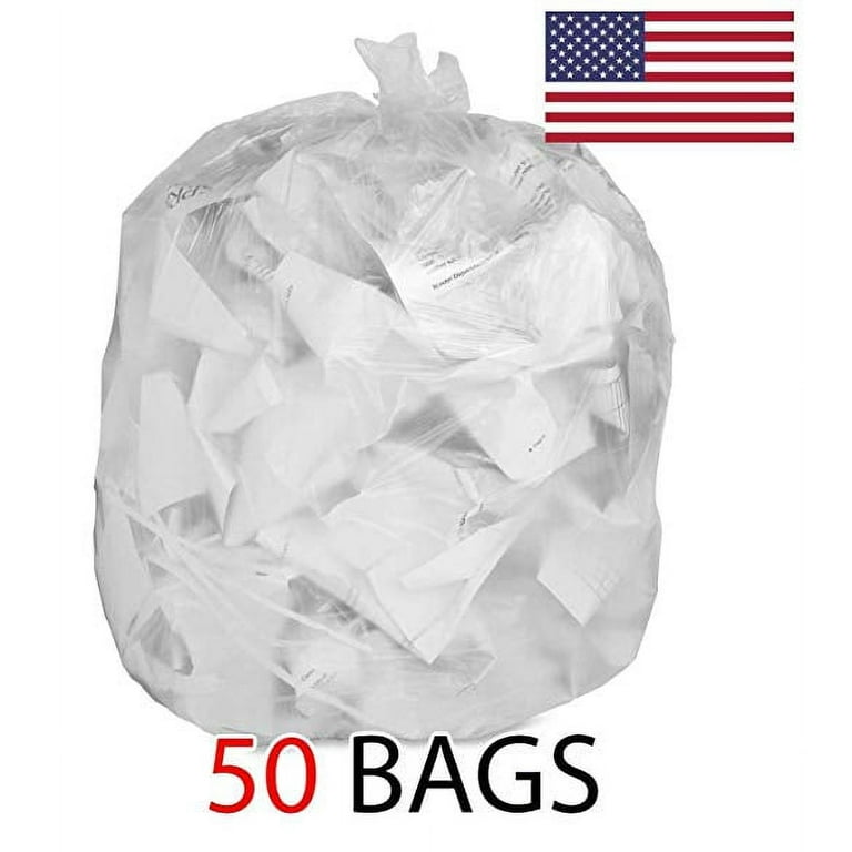 Ox Plastics Clear Can Liners Trash Bags - Large Transparent, Heavy-duty  Recycling Garbage Bags - Perfect for Commercial Use for Anywhere - 55 Gallon  & 1.5mil Thick Clear (50 Bags) 