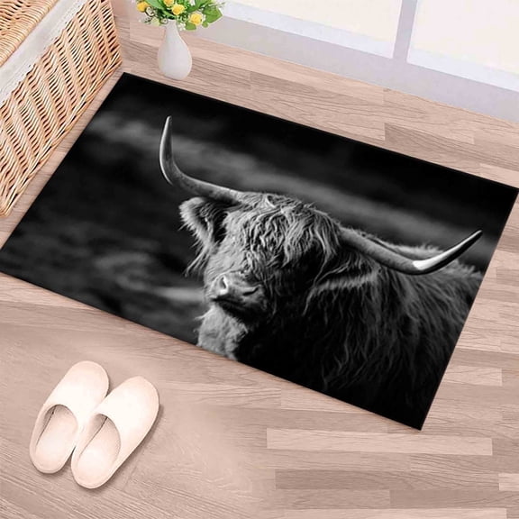 Ox Rug, Accent Rugs, American Bison Rug, Thin Rugs, Large Rugs, Animal Rugs, Wild Bull Rugs, Salon Rugs, 3D Printeds Rugs, 2'x3' - 60x90 cm