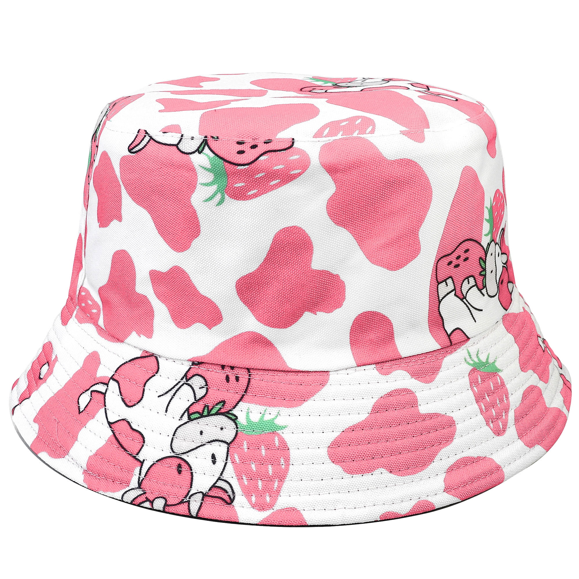 Ox Strawberry Reversible Bucket Hat For Men Women Summer Travel