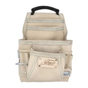 Ox Tools Pro White Leather 10-Pocket Tool Pouch With Speed Square Pocket