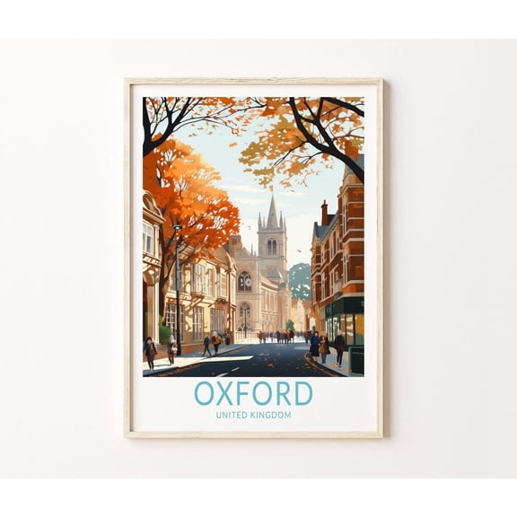 Ox UK United Kingdom City Travel Wall Art Home Decor Unframed Paper Print