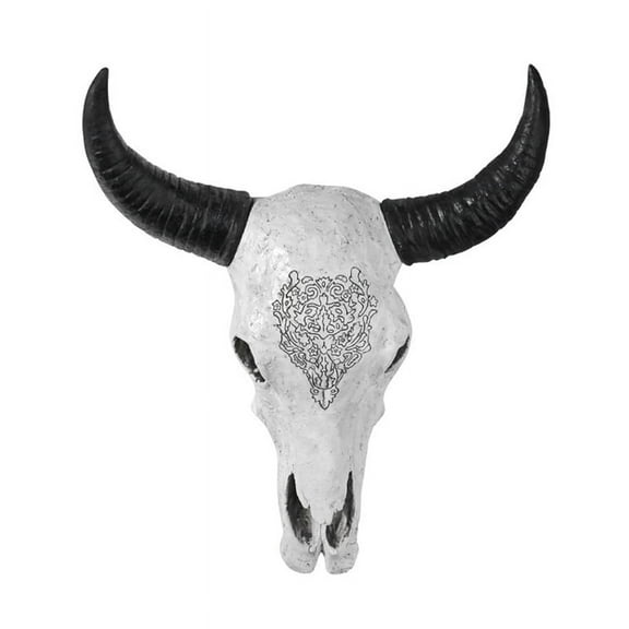 Ox- Wall Hanging Sculpture Skull Bull Statue Retro Decorative Article Animal Living Room Decoration