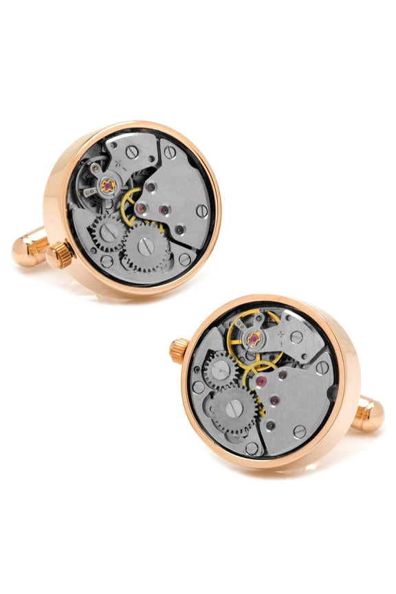 Rose Gold Watch Movement Cufflinks