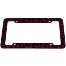 OxGord 1-Piece Plastic License Plate Frame with Leopard Animal Print