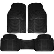 OxGord Car Floor Mats Ridged Rubber Full Set Universal Fit 4 Piece Black