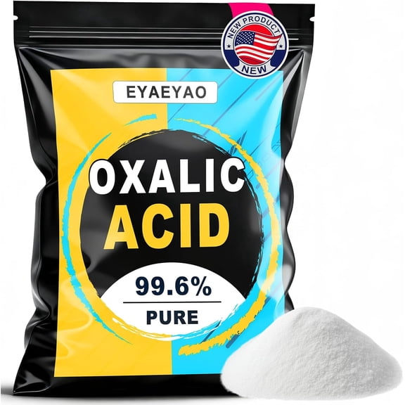 Oxalic Acid 99.6% Pure - 2 Pound - Rust Remover, Wood Bleach & Cleaner - Stainless Steel Cleaner, Deck Restorer - Highly Effective Multipurpose Cleaner for Metal-Stone-Concrete (32 oz)