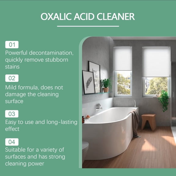 Oxalic Acid Cleaner, Multipurpose Upgraded Oxalic Acid Cleaner Spray, Stain Remover Spray for Bathtub, Porcelain, Tiles 2Pc