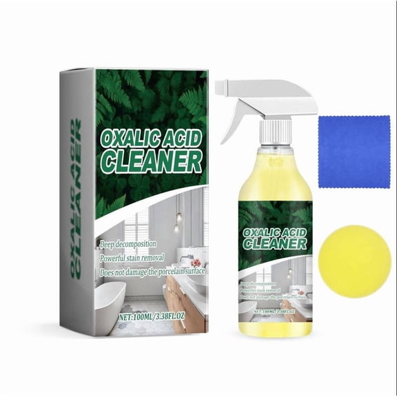 Oxalic Acid Cleaner,Powerful Stain Removal Spray for Bathroom,100ml/3.38fl.oz Multipurpose Stain Remover Spray,For Floor Countertop and Toilet, Multi-Surface, Deep Cleaning
