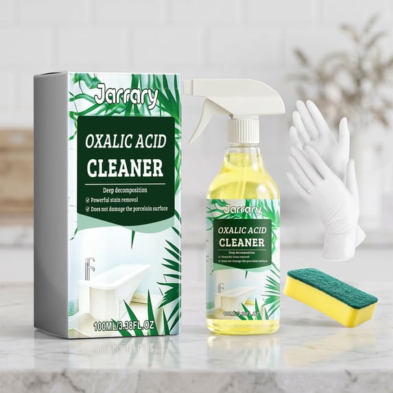 Oxalic Acid Stain Remover Spray 100ml, Powerful Rust and Grime Cleaner for Bathroom Tile & Porcelain Surfaces, Heavy Duty Multi-Purpose Cleaning Solution for Kitchen & Bathroom