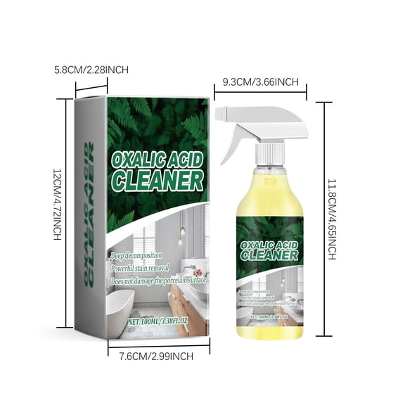 Oxalic Acid Toilet Cleaner A, 100ml Powerful Stain Remover for Bowl and Tile, Bathroom Grout and Limescale Cleaner