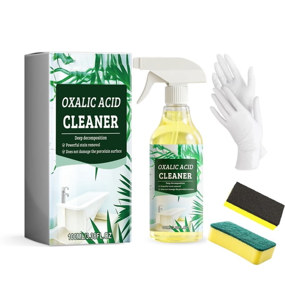 Oxalic Toilet And Tile Cleaner Strong Stain Remover Includes Gloves Sponge And Cloth 100ml A Grade