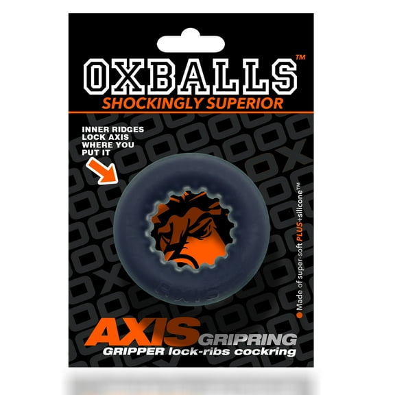 Oxballs Axis Rib Griphold Cockring - Black Ice