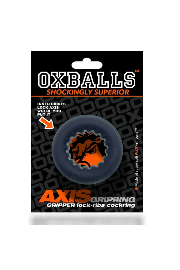 Axis Rib Griphold Cockring - Black Ice