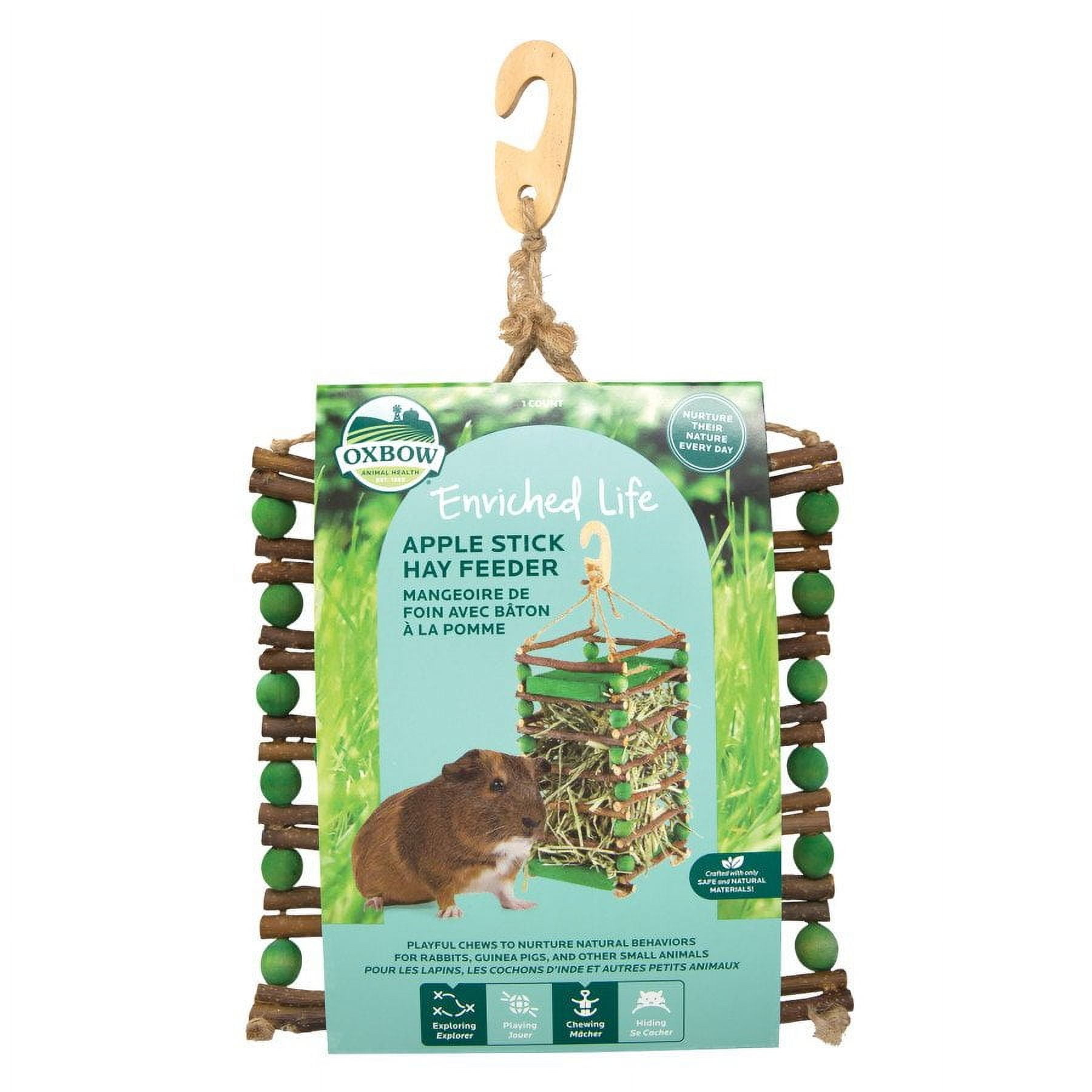Oxbow Animal Health Enriched Life Apple Stick Hay Feeder Small Animal Toy Brown/Green, One Size
