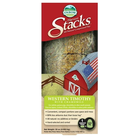 Oxbow Animal Health Harvest Stacks Western Timothy with Chamomile Pet Food, 35-Ounce