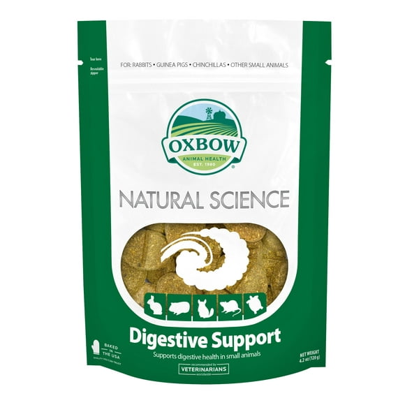 Oxbow Animal Health Natural SBF3Science Digestive Support, High Supplement for Rabbit & Guinea Pig, Made with Timothy Hay, Includes Chicory Root, Ginger Root, Chamomile, Made in USA, 4.2 oz Bag