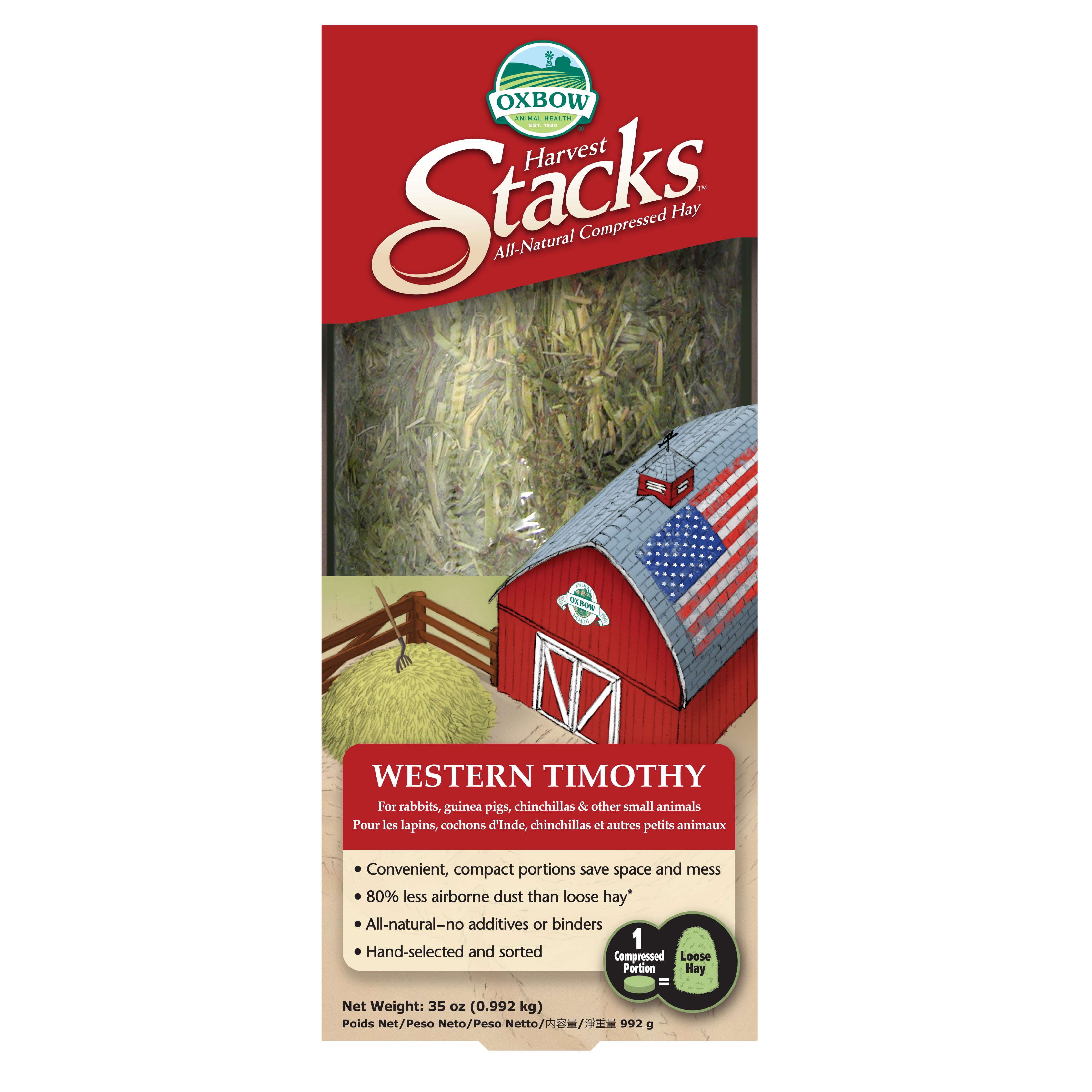 Oxbow Harvest Stacks Western Timothy Dry Small Animal Food, 35 oz.