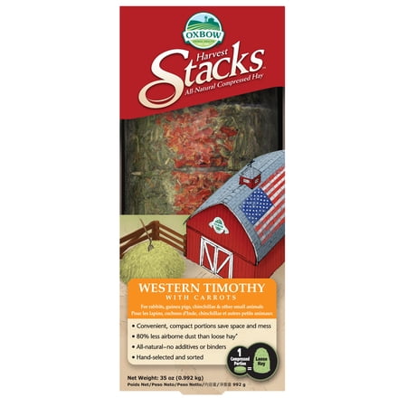 Oxbow Harvest Stacks Western Timothy with Carrots Dry Small Animal Food, 35 oz.