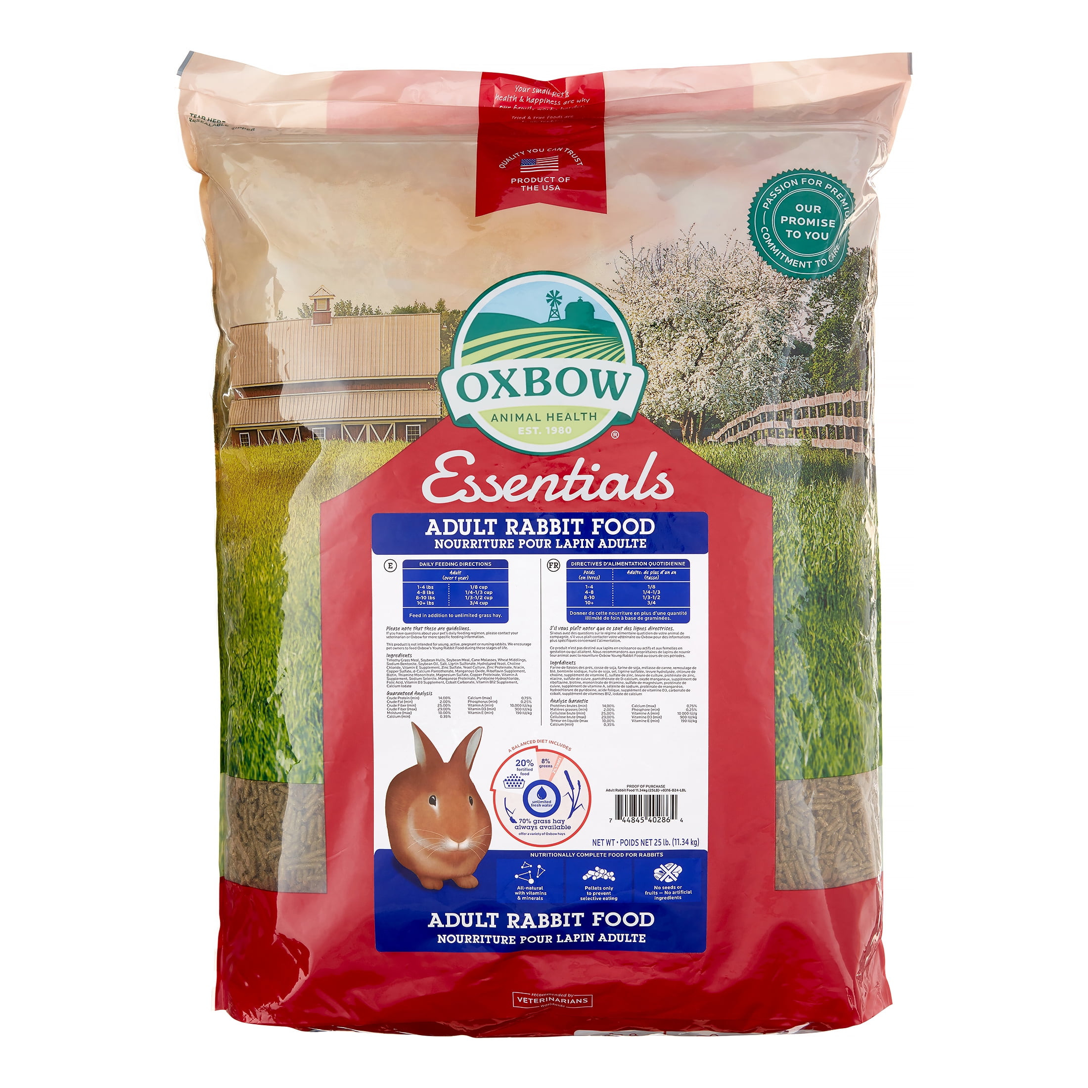 Oxbow Pet Products Essentials Adult Rabbit Food 10 lbs. Dry