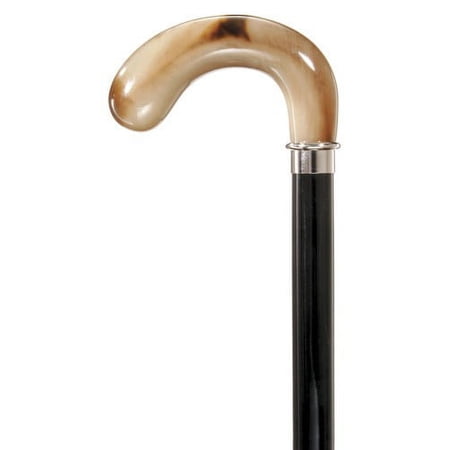 Oxbow Walking Cane imported from Italy made from aged hardwood shaft and polished resin for a faux horn finish